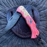 Navaja plegable de acero de Damasco